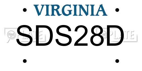 SDS28D Virginia License Plate