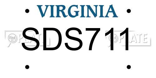 SDS711 Virginia License Plate