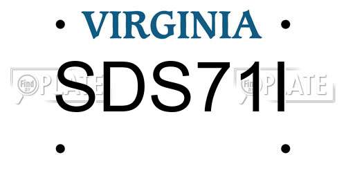 SDS71I Virginia License Plate