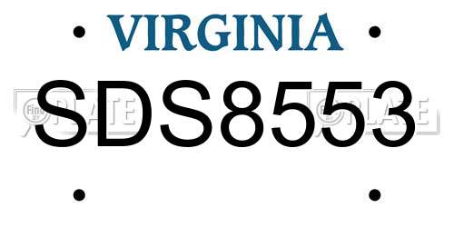 SDS8553 Virginia License Plate