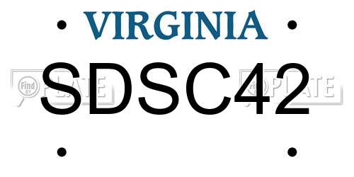 SDSC42 Virginia License Plate