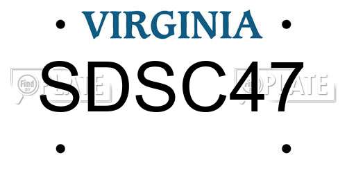 SDSC47 Virginia License Plate