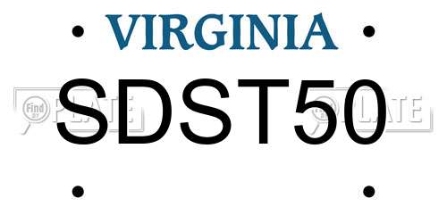 SDST50 Virginia License Plate