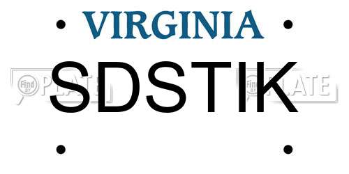 SDSTIK Virginia License Plate