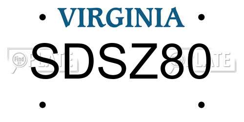 SDSZ80 Virginia License Plate