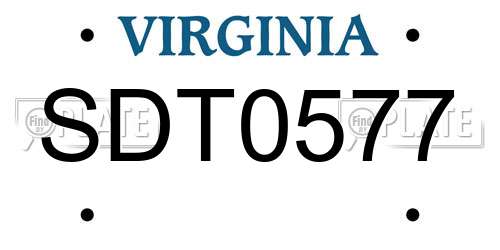 SDT0577 Virginia License Plate