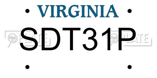 SDT31P Virginia License Plate