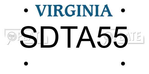 SDTA55 Virginia License Plate