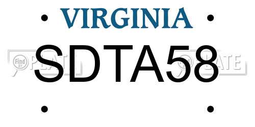 SDTA58 Virginia License Plate