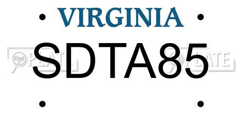SDTA85 Virginia License Plate
