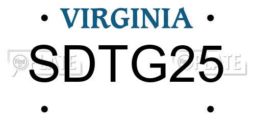 SDTG25 Virginia License Plate