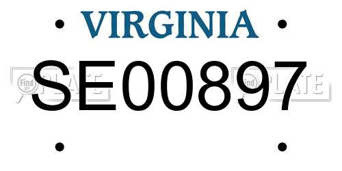 SE00897 Virginia License Plate