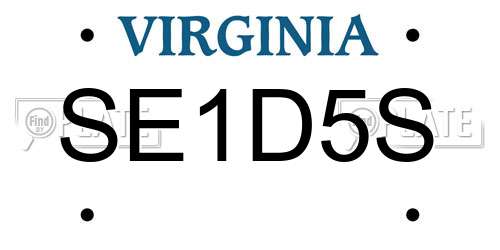SE1D5S Virginia License Plate