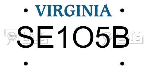 SE1O5B Virginia License Plate