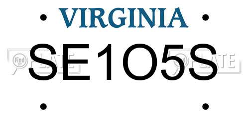 SE1O5S Virginia License Plate
