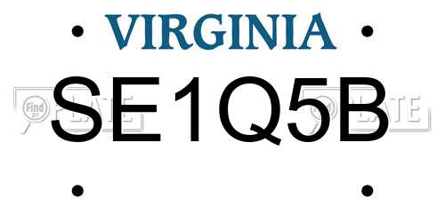 SE1Q5B Virginia License Plate