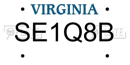 SE1Q8B Virginia License Plate