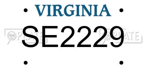 SE2229 Virginia License Plate