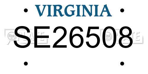SE26508 Virginia License Plate