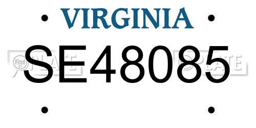 SE48085 Virginia License Plate