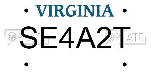 SE4A2T Virginia License Plate
