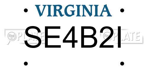 SE4B2I Virginia License Plate