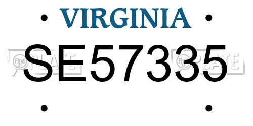 SE57335 Virginia License Plate