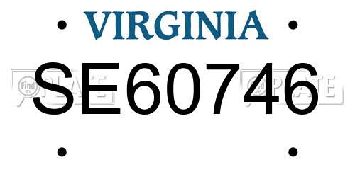SE60746 Virginia License Plate