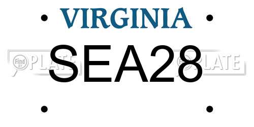 SEA28 Virginia License Plate