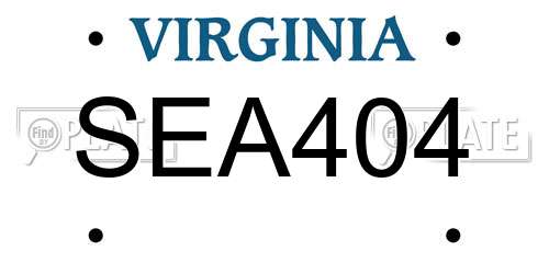 SEA404 Virginia License Plate