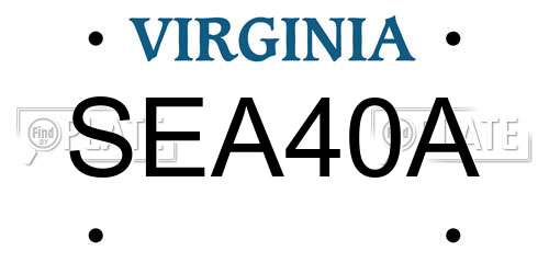 SEA40A Virginia License Plate