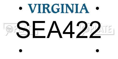 SEA422 Virginia License Plate