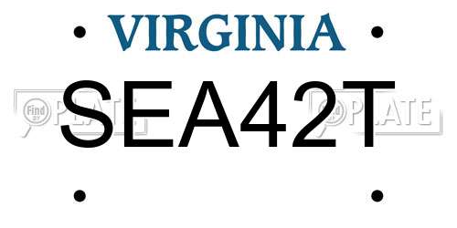 SEA42T Virginia License Plate