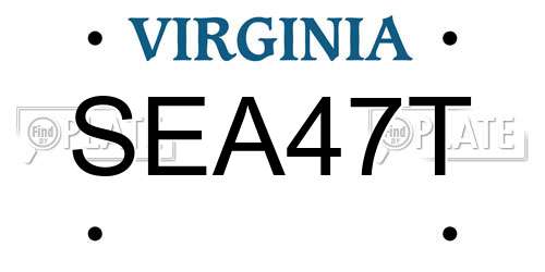 SEA47T Virginia License Plate