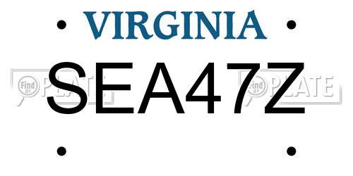 SEA47Z Virginia License Plate