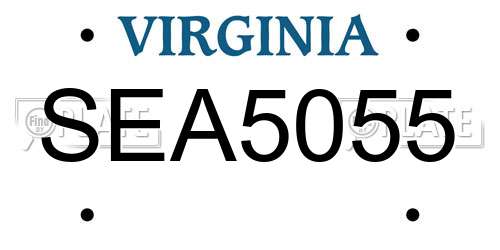 SEA5055 Virginia License Plate