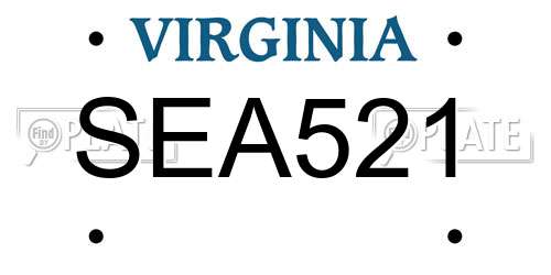 SEA521 Virginia License Plate