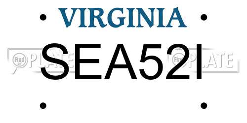SEA52I Virginia License Plate