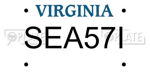 SEA57I Virginia License Plate