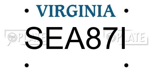 SEA87I Virginia License Plate