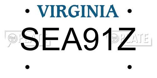 SEA91Z Virginia License Plate