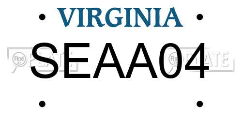 SEAA04 Virginia License Plate