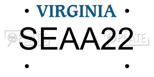 SEAA22 Virginia License Plate