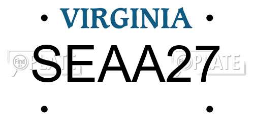 SEAA27 Virginia License Plate