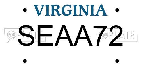 SEAA72 Virginia License Plate