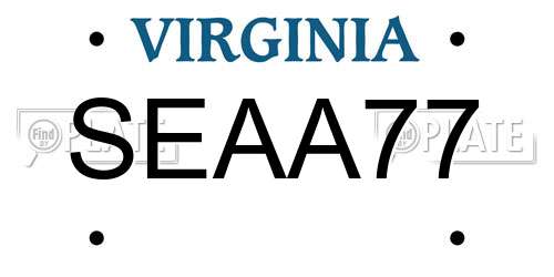 SEAA77 Virginia License Plate