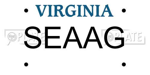 SEAAG Virginia License Plate