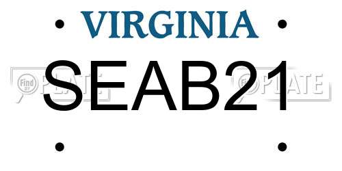 SEAB21 Virginia License Plate