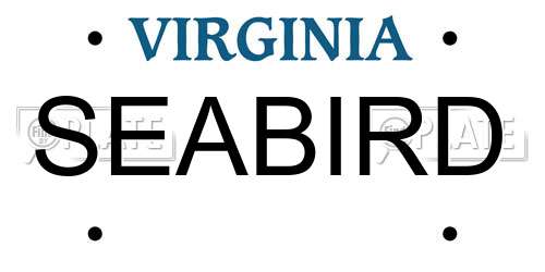 SEABIRD Virginia License Plate