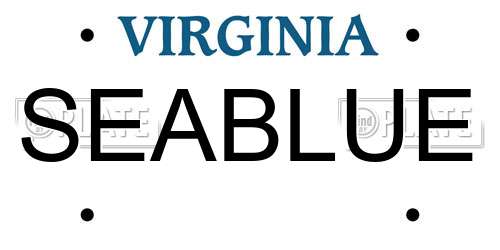 SEABLUE Virginia License Plate